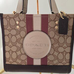 Coach C8406 Dempsey Tote 22 In Gold/Khaki/Vintage Mauve Multi (LIKE NEW!)